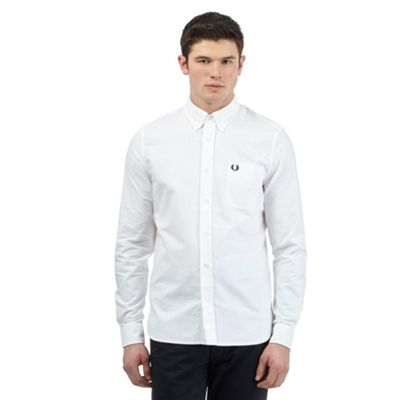 Fred Perry White long sleeved Oxford shirt